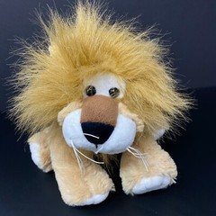 Best Made Toys Tan Lion Plush Stuffed Animal with Brown Hairy Mane Sitting 10″