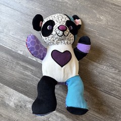 Britto Pop Plush Panda Bear by Enesco 13″ Colorful Patchwork Stuffed W/HEART