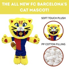 FC Barcelona Cat Mascot Plush 12 Inch Football Club Barca Soft Toy