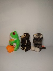 Wild Republic Slap Bracelet Lot of 3 Hugger Plush Frog, Bear, Wolf