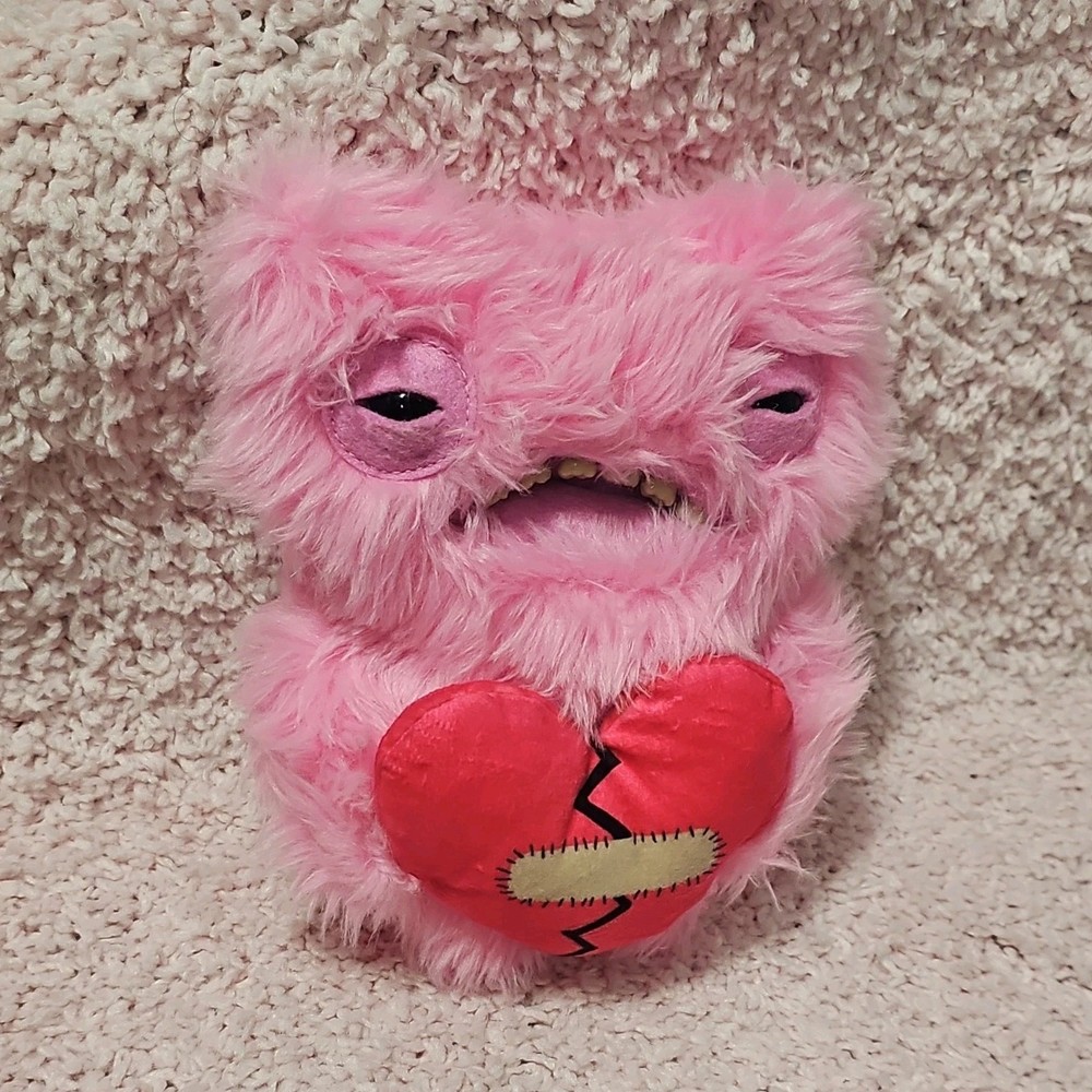 ZURU Fuggler Monster Plush 2024, Small 6-14 in, Broken Heart, Pink/Red PA-17911