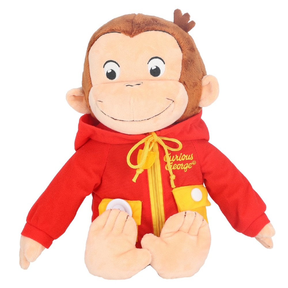 Curious George Learn to Dress Plush Toy Educational Dressing Skills 2 Years Up