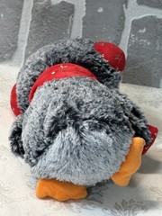 Unknown Brand 9 Inch Penguin Plush Red Scarf Ear Muffs Soft Clean