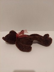 Commonwealth Teddy Bear Plush Long Legs Brown Soft Beanie Floppy Gingham Bow 14″