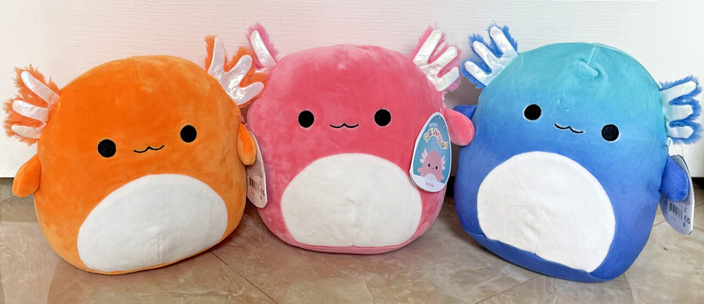 Squishmallow 8″ Archie, Nico & Miss Vi Axolotl Bundle Plush Holiday Toy Gift SET