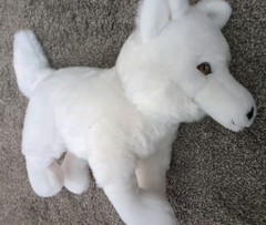 Petting Zoo Arctic White Fox Plush 14″ Made From Recycled Materials