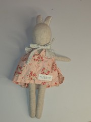 ALIMROSE Bunny Plush In Floral Dress Stuffed Animal Rabbit Baby Lovey