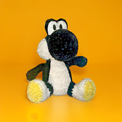 Handmade Amigurumi Black Yoshi Plush 8″ – Super Mario Bros Nintendo