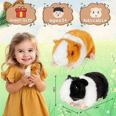 2Pc Guinea Pig Stuffed Animals – 7.9Inch Realistic Plush Cute Plushie