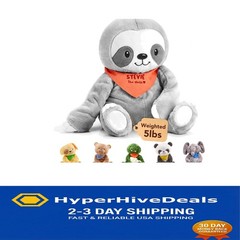 Stevie The Sloth: 5lb Anxiety Relief Weighted Plush | Machine Washable & Soft