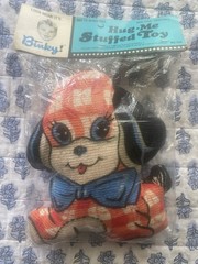 Look Mom! It’s Binky! Hug•Me Stuffed Toy Hong Kong Plaid Dog NOS Vintage In Bag