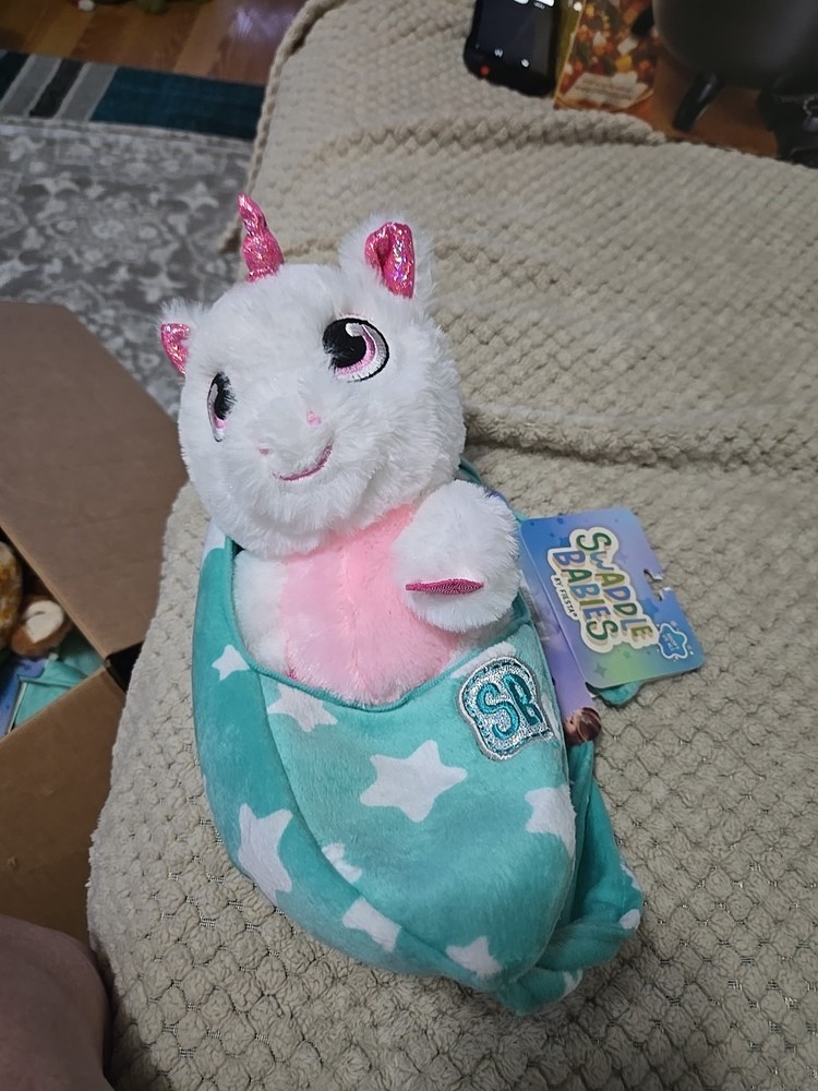 Swaddle Babies Cuddle Unicorn Soft Plush Animal with Carrier Sling