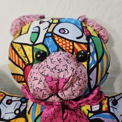 Britto Silk Plush Bear Romero Britto Pop Art Garden Party 18″ 12″ Sitting Up