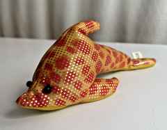Sand Pets Filled Plush Toy Fabric Dolphin Ocean 5.5” Long *Vintage*