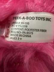 Glitter Paws Peek-a-Boo Toys Plush Pink Stuffed Animal NWT Item #30-195