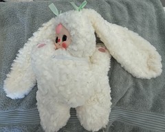 Baby Three Hugging Baby Backpack Plush Confirmed Cream Bunny US Seller J