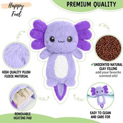 1.5 lbs Cute Purple Axolotl Heating Pad – Natural Warmth for Kids & Adults