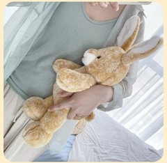 Fluffy Yellow Rabbit Plush Doll: Soft Stuffed Animal for Kids’ Birthday