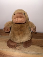 Vintage 1993 Manhattan Toy Company Platypus Plush Toy Brown Stuffed Animal 11”
