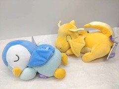 2 item set Takara Tomy Arts Pokemon Plush Doll Sleeping Friend Piplup/Dragonite