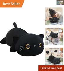 Cute 9.8-Inch Black Cat Weighted Plush Stuffed Animal – Joyful Gift Idea