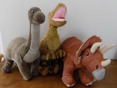 Lot 3 Ikea Dinosaur Plush Brontosaurus Stegosaurus T-Rex Tyrannosaurus Rex