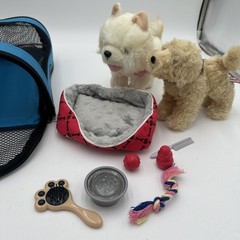 Pet Dog Stuffed Animal Plushes, Carrier And Pet Accessories
