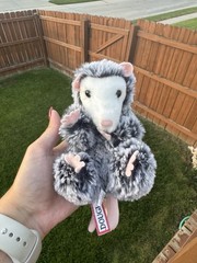 Douglas Possum Plush Stuffed Animal Gray White Pink, Washable Retired 6-14 in