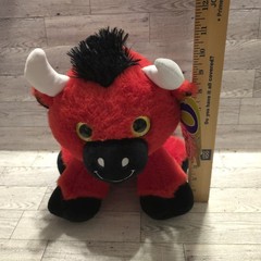 Toy Factory Lil’ Ones Romeo Bull Red Black White Plush Toy *Missing Rose*