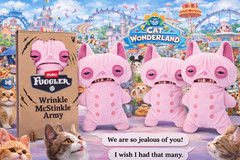 18” Fuggler BIGG FUGG Wrinkle McStinkles Hairless Cat Pink Plush