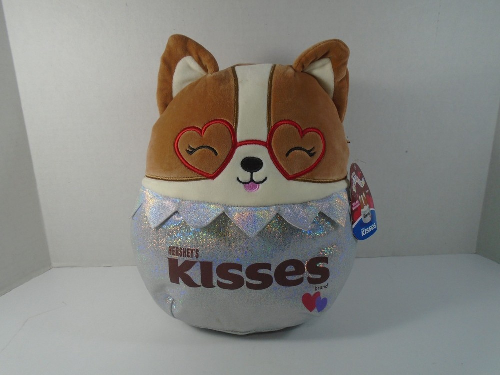 2023 KELLYTOY SQUISHMALLOW HERSHEY KISSES–12″ REGINA THE CORGI DOG PLUSH (NEW)