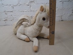 California Stuffed Toys Pegasus Plush White Wings Horse Eyelashes 16” Vtg RARE