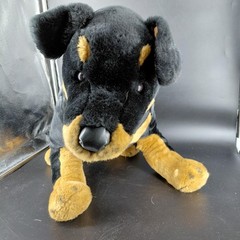 Vintage Douglas Rottweiler Dog Plush Stuffed Animal Realistic Medium Black 17″