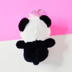 Panda Plush Keychain Bag Charm Black White Hong Kong China Stuffed Animal Toy