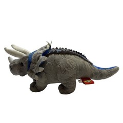 Adventure Planet Dinosaur Triceratops Plush Toy Gray Blue Soft Stuffed Animal