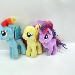 My Little Pony Rainbow Dash Ty & Hasbro Fluttershy Twilight Sparkle Plush Set 3