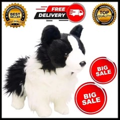Douglas 16″ Chase Border Collie Dog Plush Stuffed Animal black cuddle toy puppy