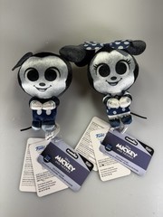 NWT Disney Funko Plushies Lot of 2 Mickey & Minnie Platinum 4″ Tall