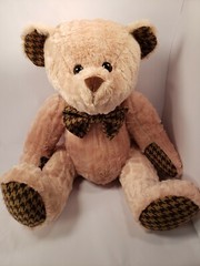 Homerbest 22In Plush Teddy Bear Plaid Bow Tie