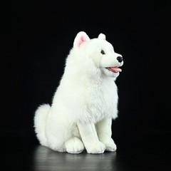11” Large Samoyed Stuffed Animals – Lifelike Dog Puppy Pillow Decor
