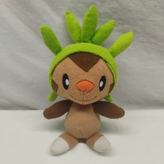 Pokémon Chespin Plush TOMY 9″ 2013 Nintendo Game Freak Brown Green Pre-Owned