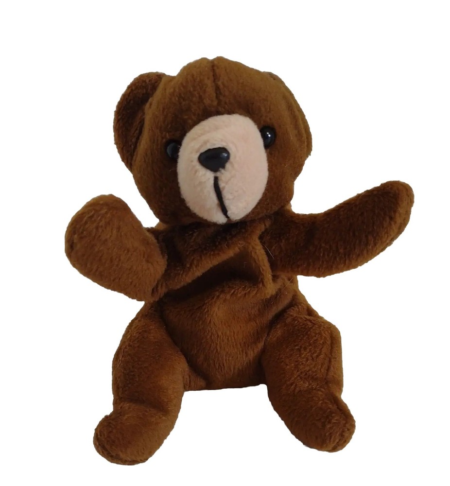 vtg MTY buddy beanie brown bear beanbag 7″ floppy plush stuffed soft toy soother
