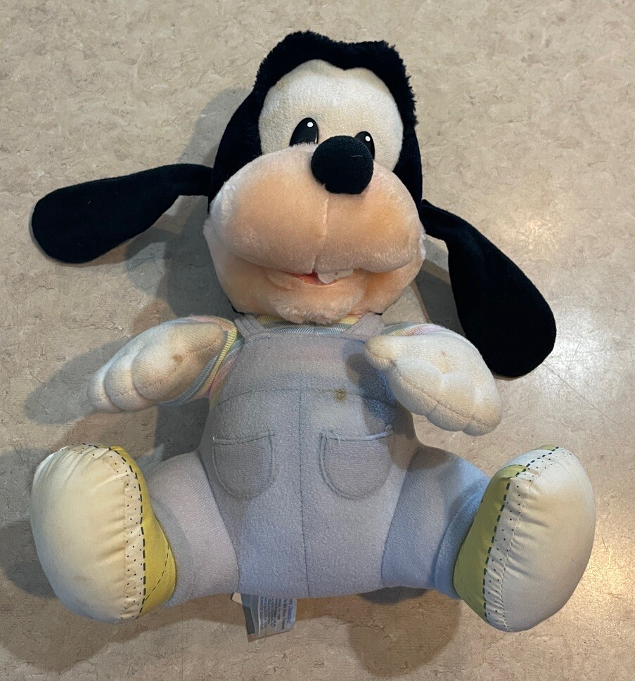 VINTAGE 1986 DISNEY HASBRO SOFTIES BABY GOOFY STUFFED ANIMAL PLUSH TOY 10.5 In