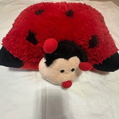 Vintage Pillow Pets Ladybug Plush Kids Red Black Excellent Stuffed Nostalgia