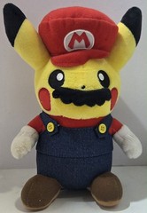 2016 Pokémon Center Mario, Luigi, and Pikachu Plush Toys set of 2