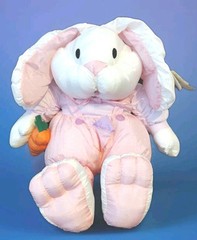 WHITE BUNNY RABBIT EASTER PARACHUTE FABRIC ANIMAL PLUSH International Silver Co.