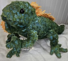 Walmart Iguana Large Plush Green and Orange Lizard Stuffed Animal