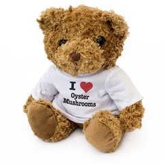 I LOVE OYSTER MUSHROOMS – Teddy Bear – Cute Cuddly Soft – Gift Present