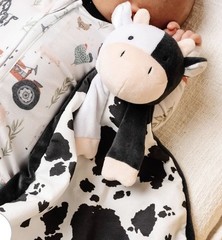 NWT Baby Cow Lovey Newborn Plush Snuggle Buddy Toy Security Blanket Copper Pearl