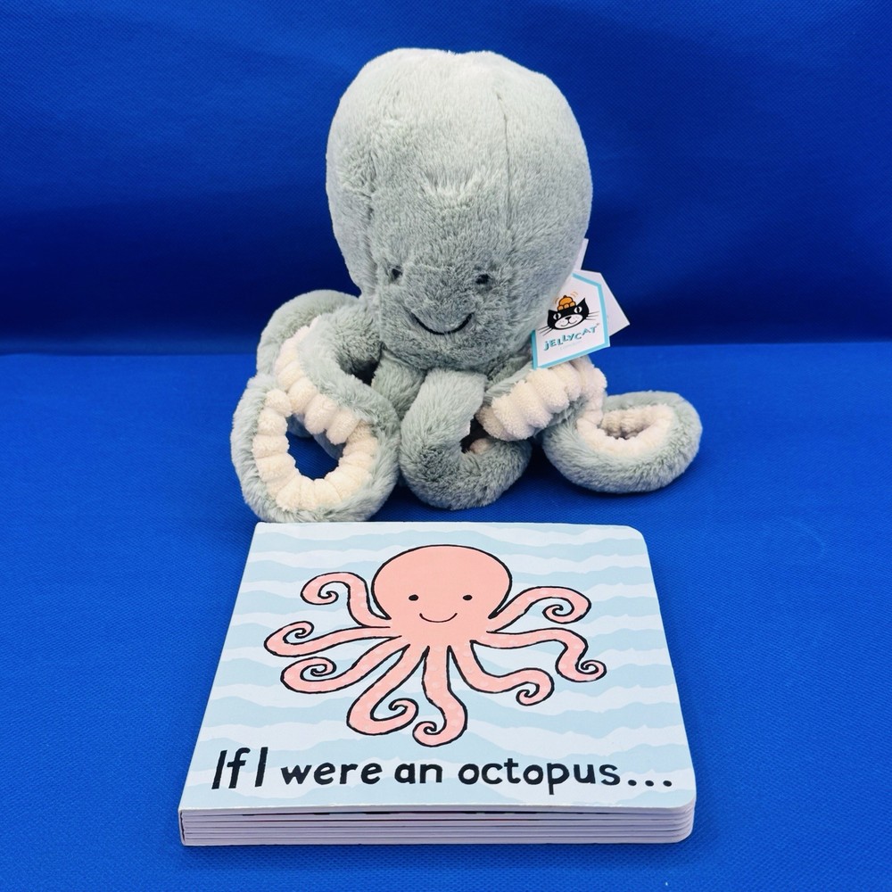 Jellycat Little Odyssey Octopus ODYL2OC Plush & If I Were an Octopus Book NWT